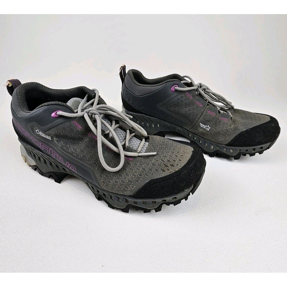 La Sportiva Spire GTX Womens 7.5 Gore-Tex Vibram Hiking Trail Shoes Gray Pink